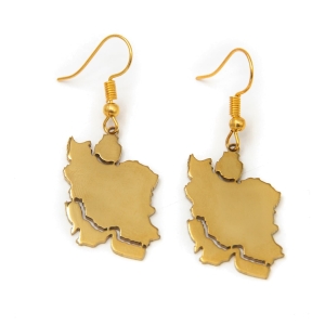 Iran Map Brass Earrings