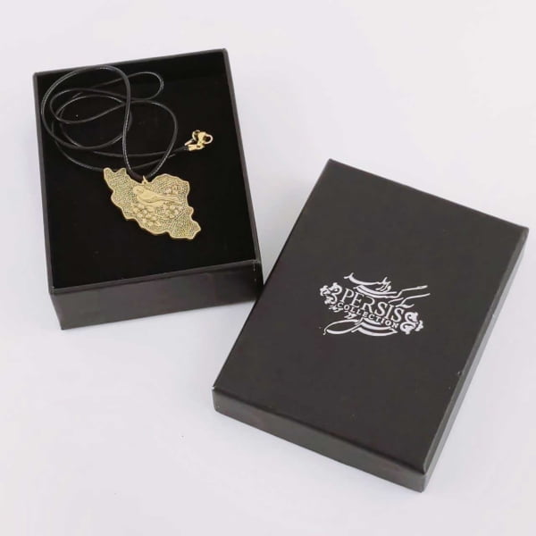 Iran Map Brass Necklace