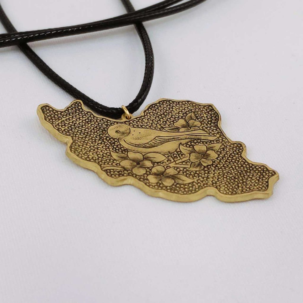 Iran Map Brass Necklace