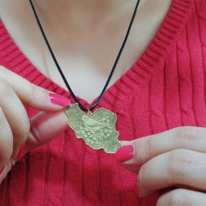 Iran Map Brass Necklace