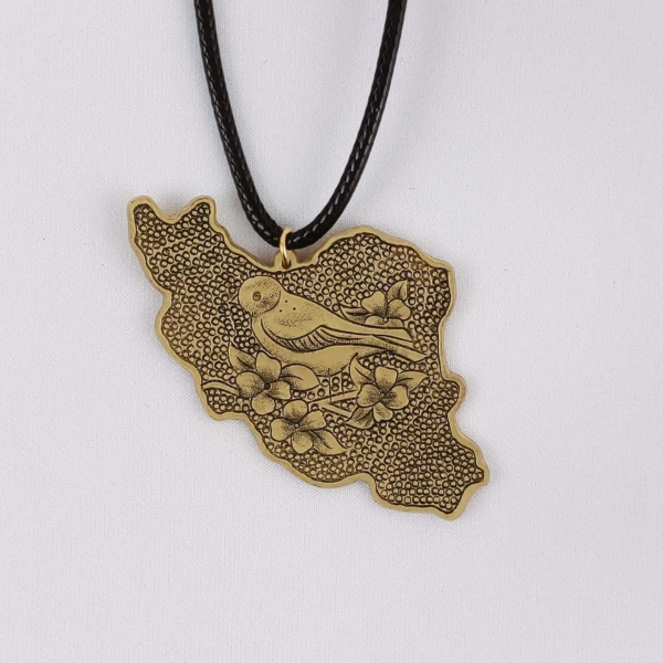 Iran Map Brass Necklace
