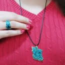 Iran Map Turquoise Necklace