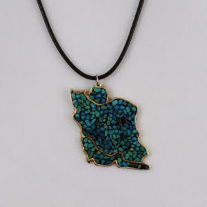 Iran Map Turquoise Necklace
