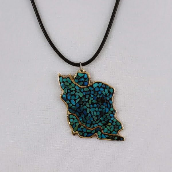 Iran Map Turquoise Necklace