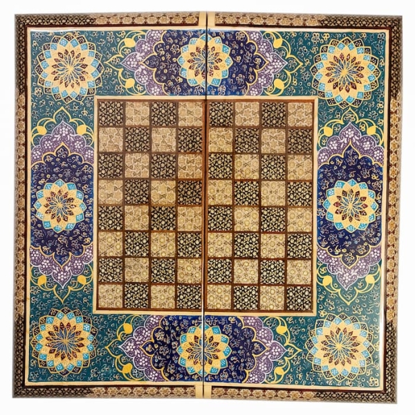 KHATAM BACKGAMMON AND CHESS SET - TAZHIB