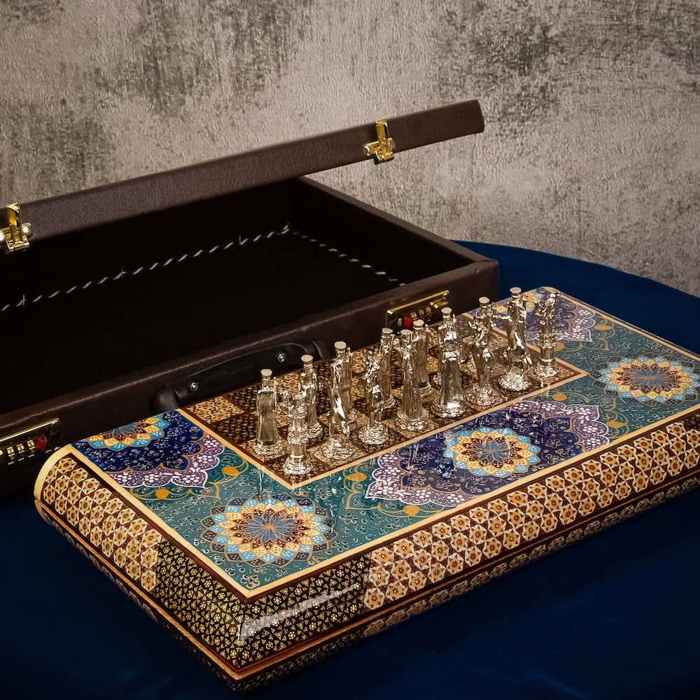 KHATAM BACKGAMMON AND CHESS SET - TAZHIB