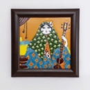 MUSICIAN LADY SUN CLAY TILE FRAME wall art