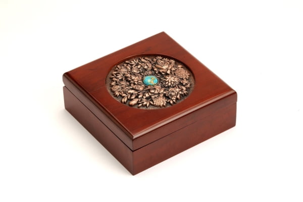 Floral copper large jewelry box-Persis collection