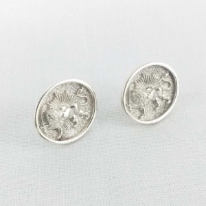 Silver Lion and Sun Cufflinks
