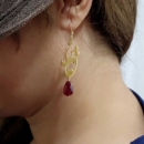 Love Calligraphy Ruby Earrings