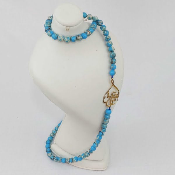 Love Calligraphy Turquoise Necklace