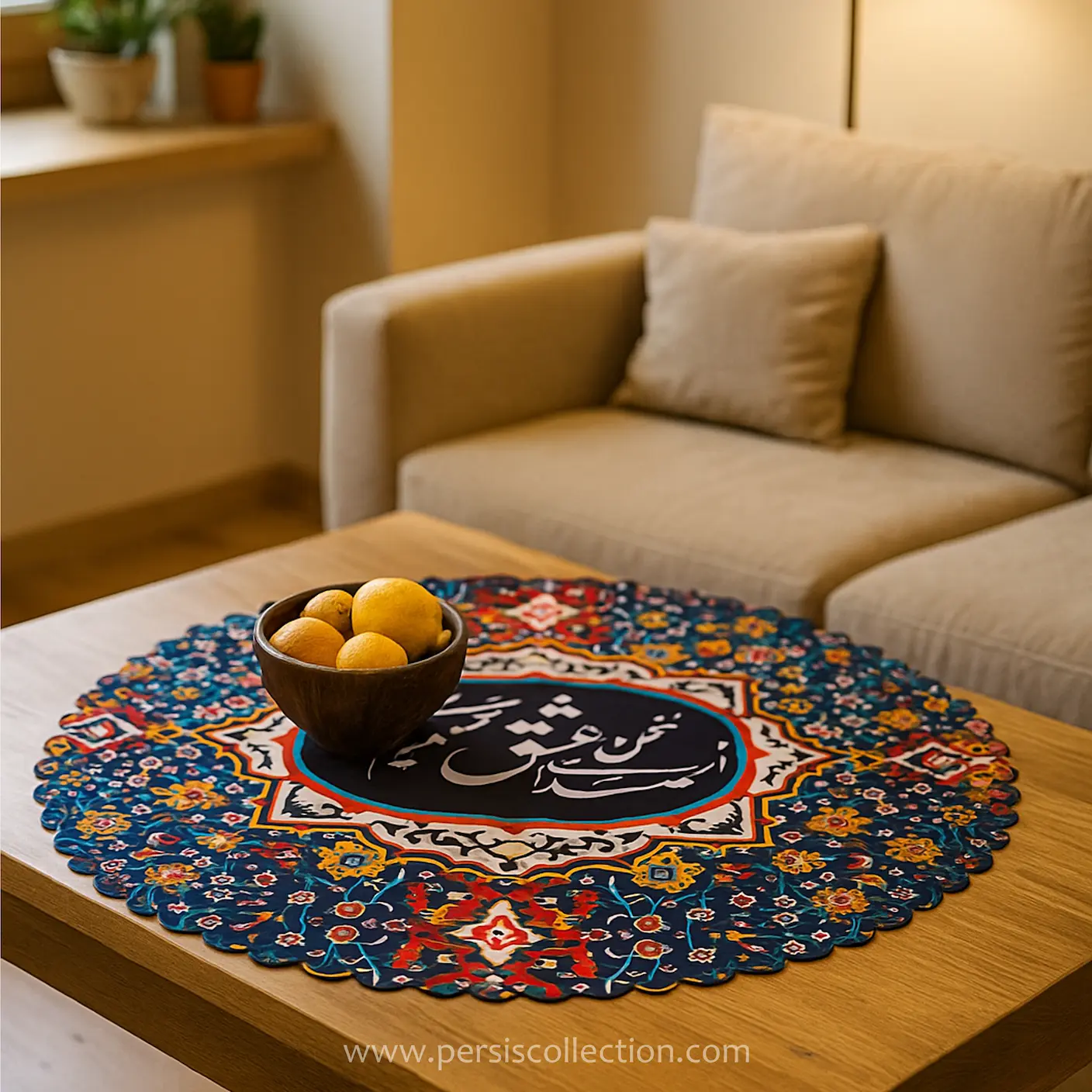 Persian Poem Round Tablecloth
