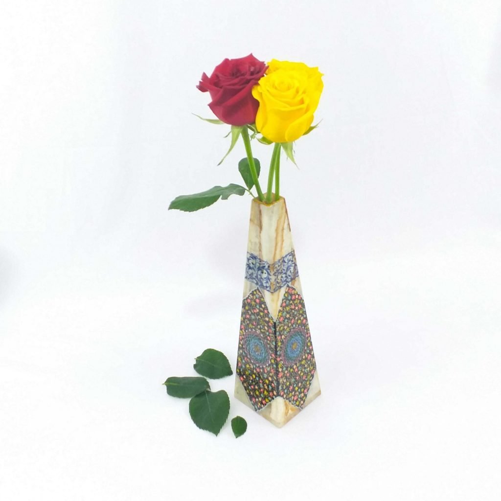 Tazhib on Marble Vase enhances any living room decor