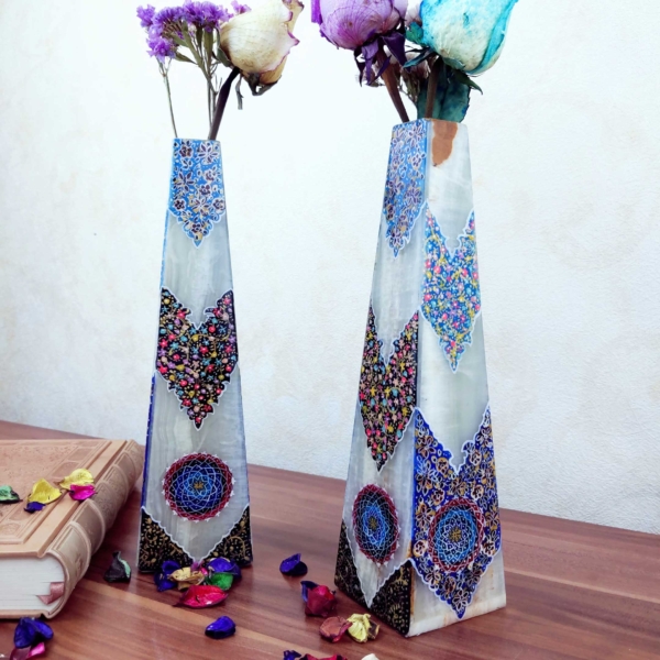 Tazhib on Marble Vase