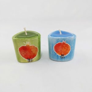 Nowruz Candles with Ceramic Candle Holder