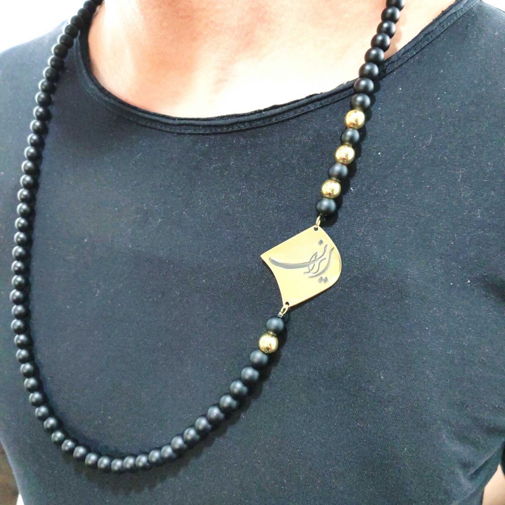 ONYX IRAN NECKLACE, GOLD