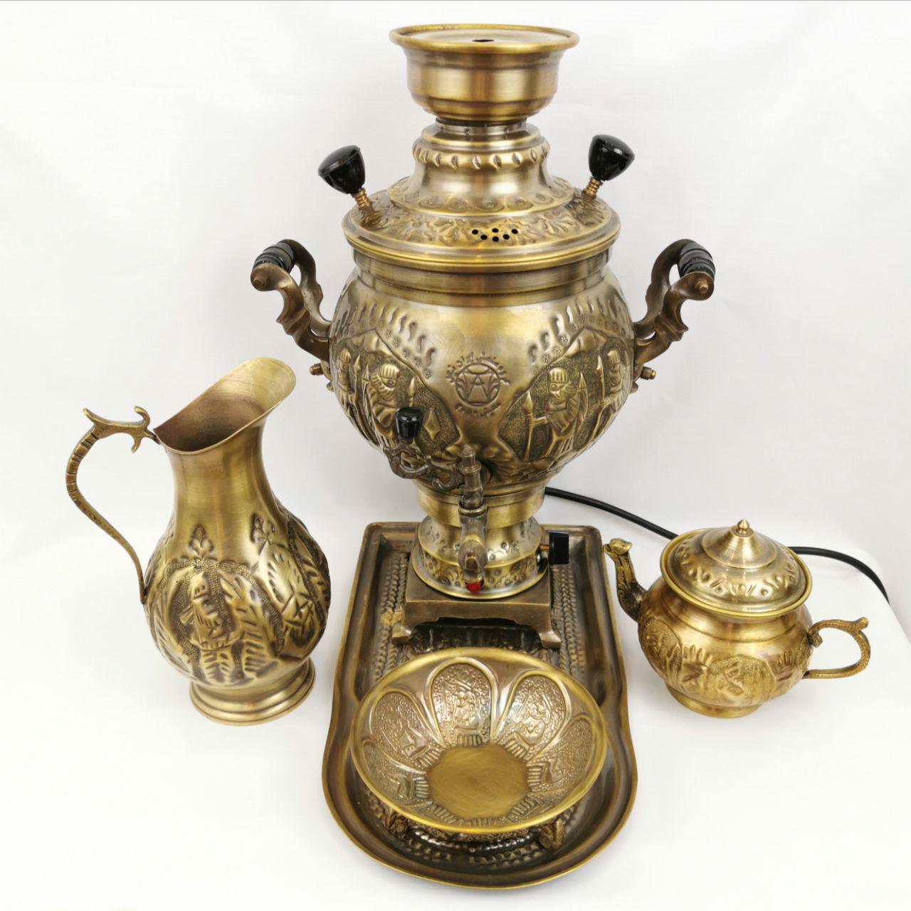 Diamond exquisite golden electric samovar - 7 liters