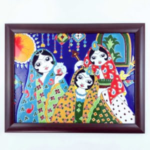 PERSIAN GIRLS CLAY TILE FRAME