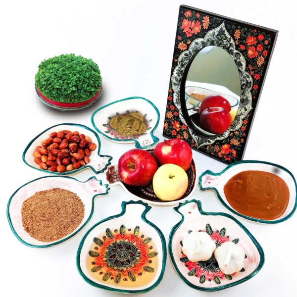 White Pomegranate Haft Seen Set