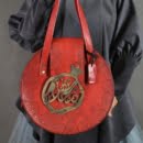 RED POMEGRANATE LEATHER BAG-PERSIS COLLECTION