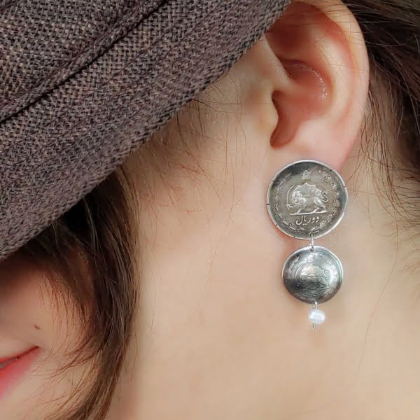 Pahlavi Coins Earrings
