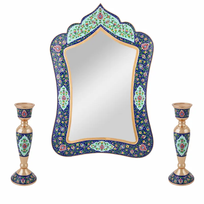 Persian Painting on Copper Haft Seen Set