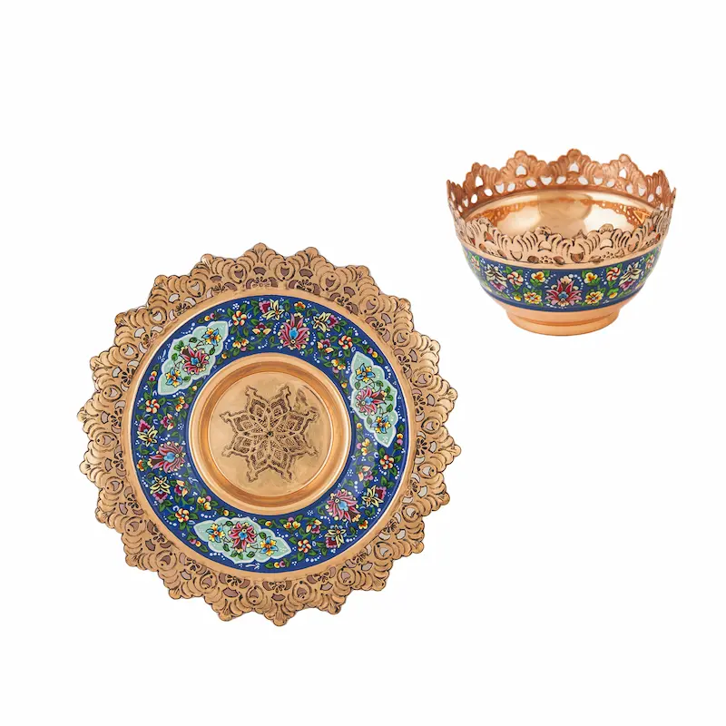 Persian Painting on Copper Haft Seen Set