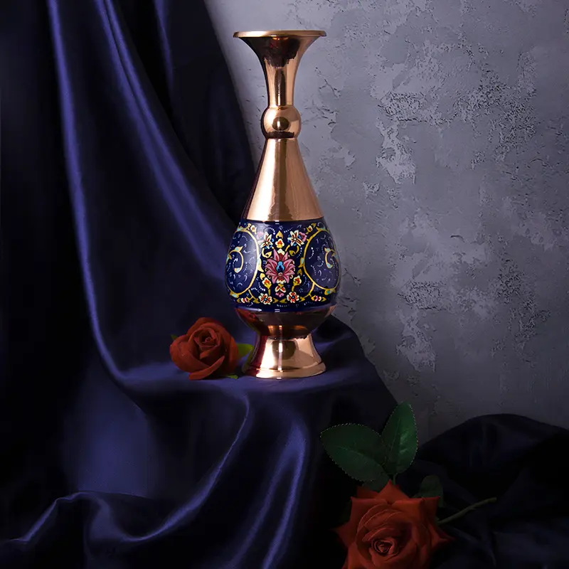 Painting on Copper Vase – Persian Minakari