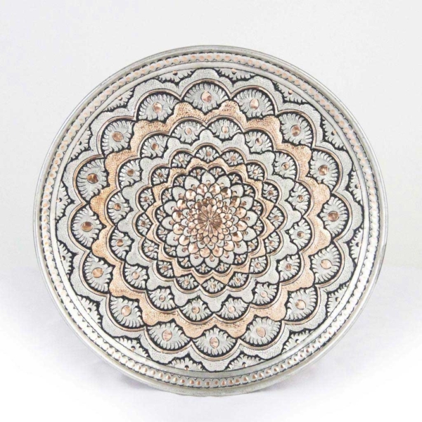 Paper Flowers Ghalam Zani Plate 30cm
