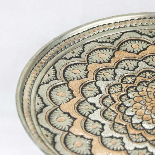 Paper Flowers Ghalam Zani Plate 30cm