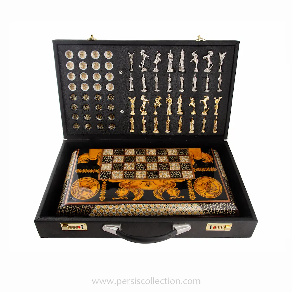 Persian Khatam Backgammon and Chess Set