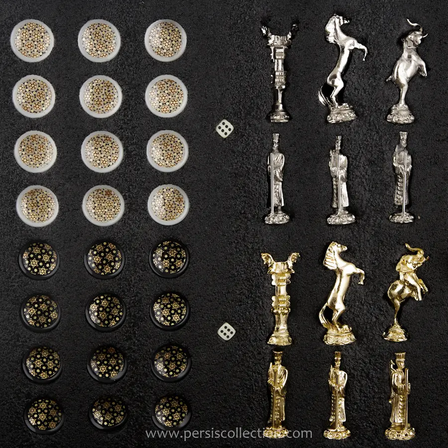 Persian Khatam Backgammon and Chess Set