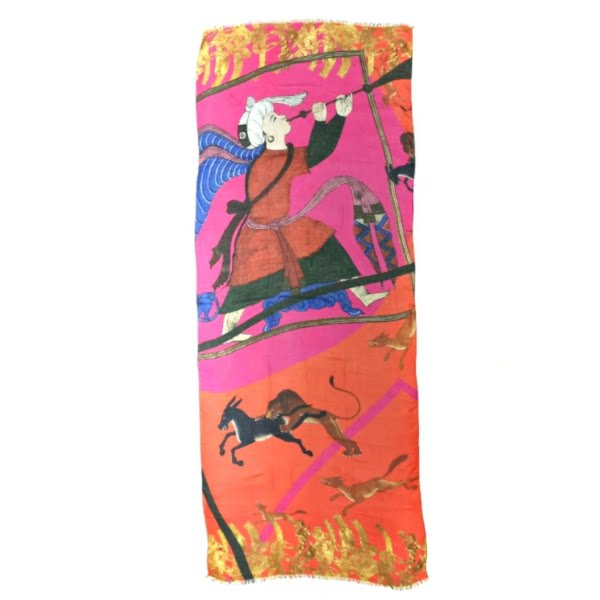 Persian Miniature Scarf, 200x 100cm