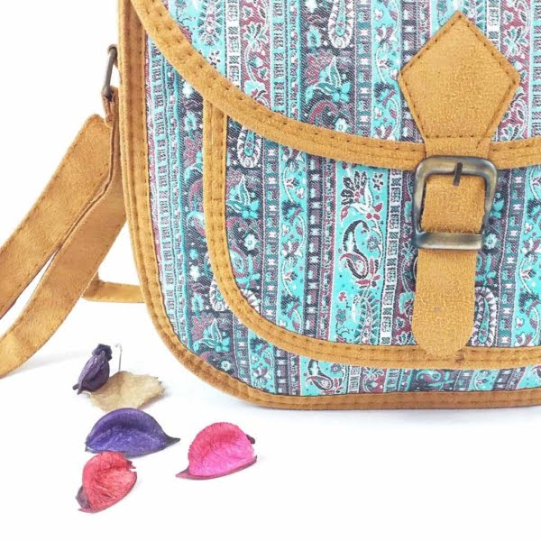 Azure Persian Termeh buckle bag
