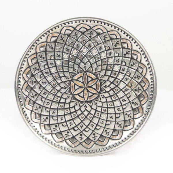 Polygonal Flower Ghalam Zani Plate
