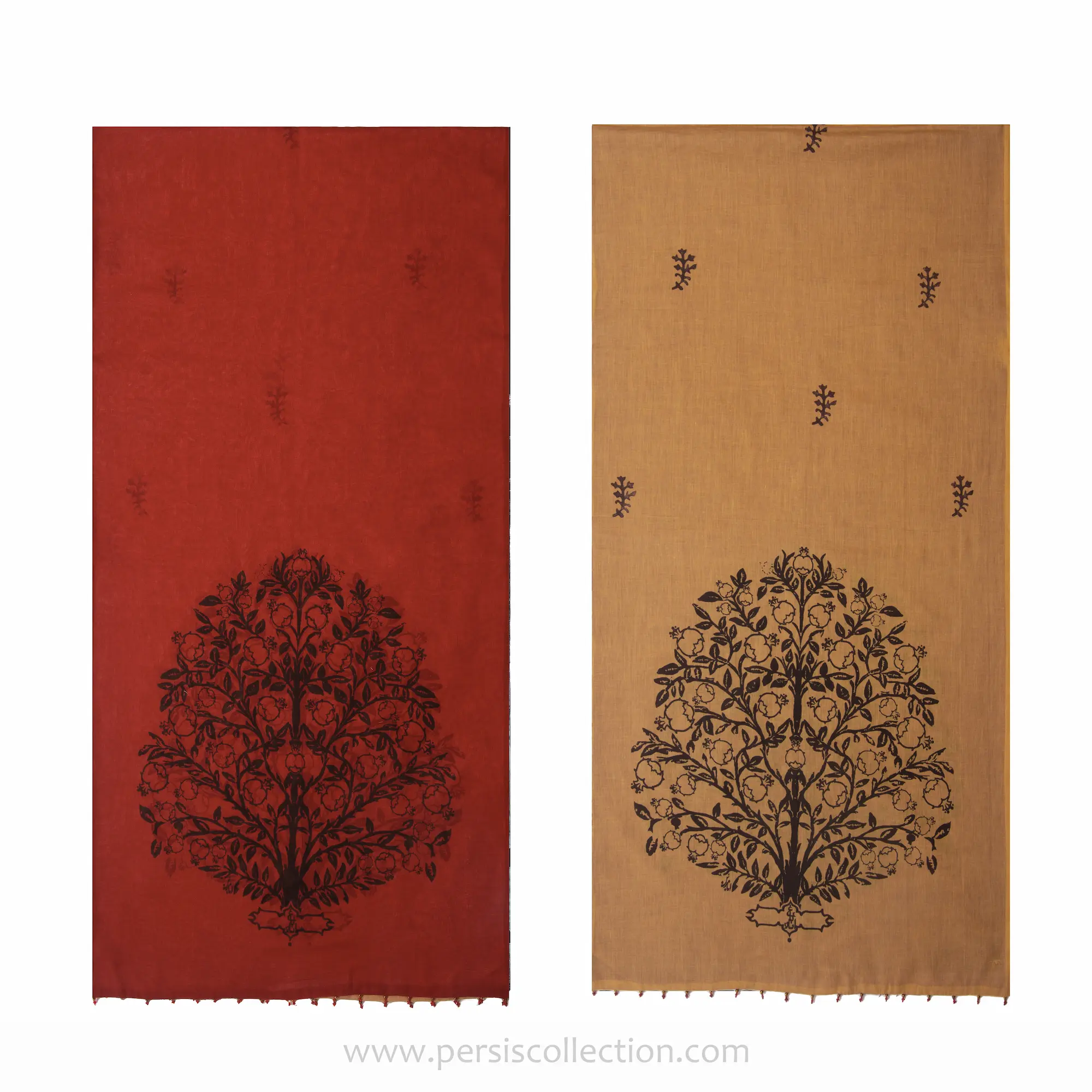 Pomegranate Tree Double Sided Scarf, 50x 200cm