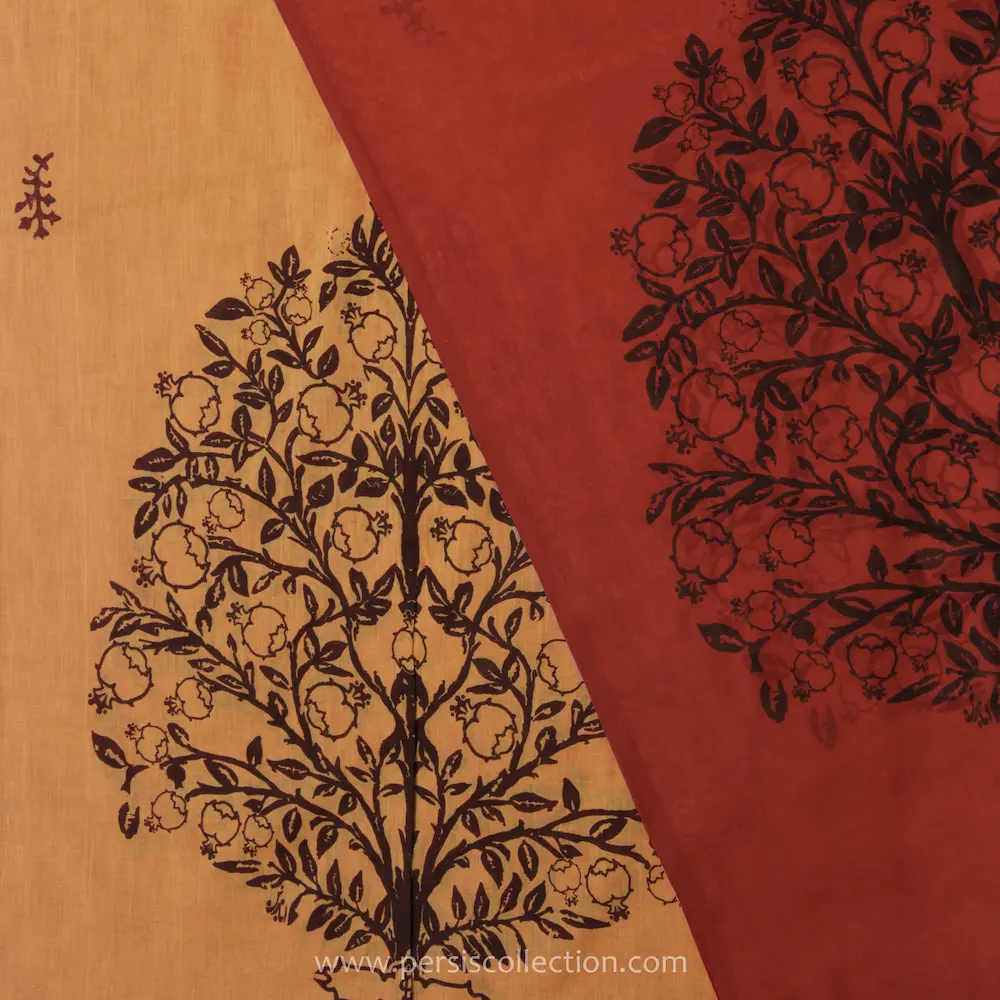 Pomegranate Tree Double Sided Scarf, 50x 200cm