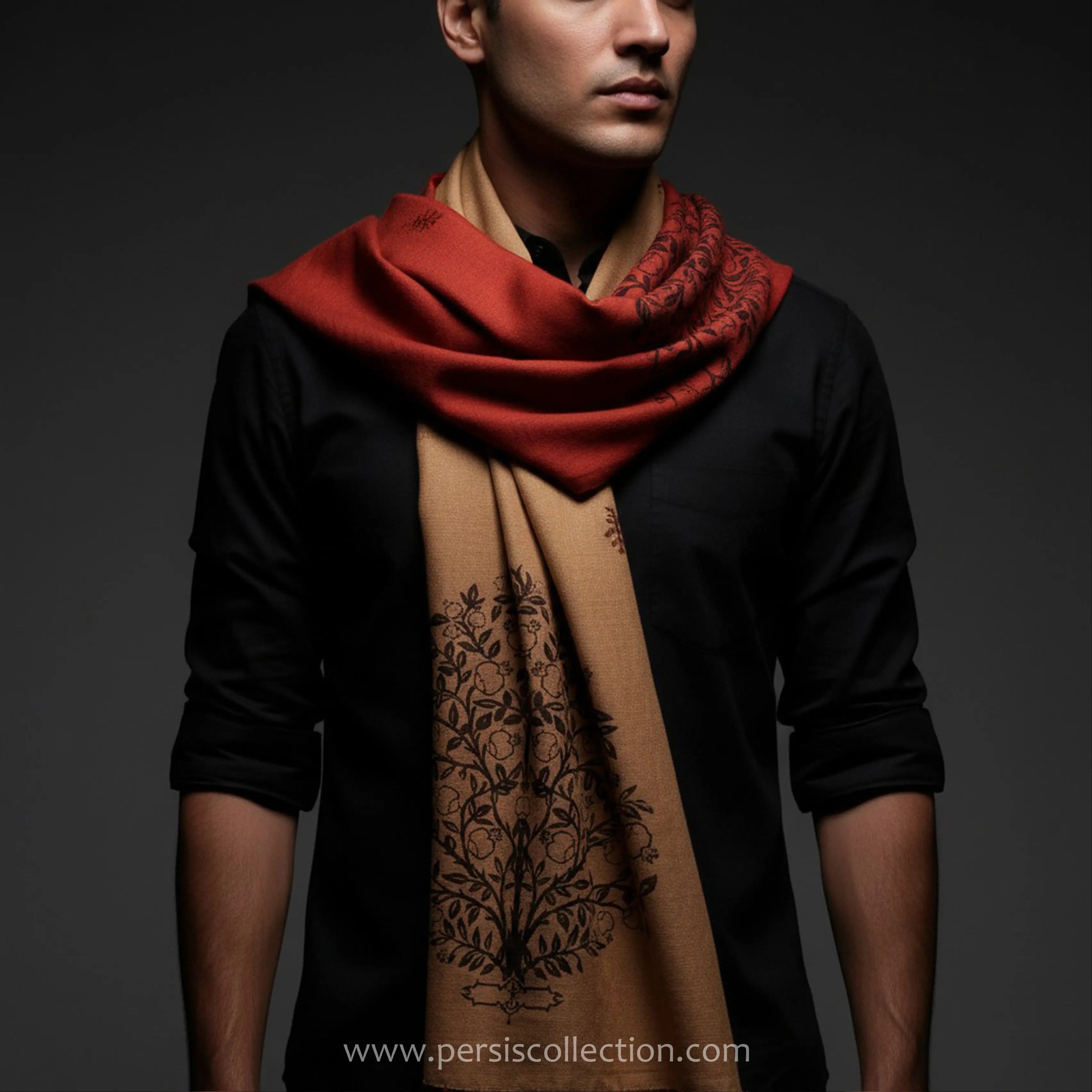 Pomegranate Tree Double Sided Scarf, 50x 200cm