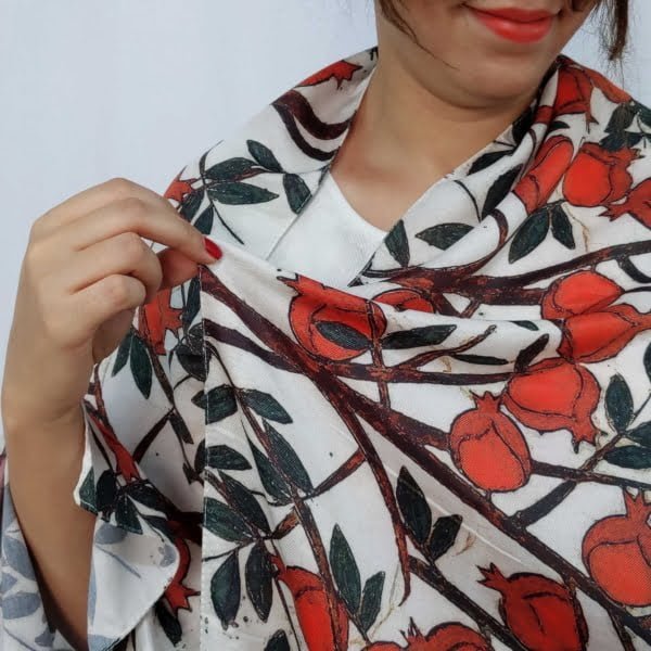 Pomegranate design scarf