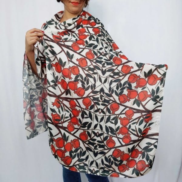 Pomegranate design scarf