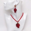 Natural Persian Pomegranate Necklace and Earrings Set