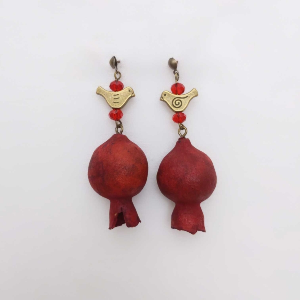 Natural Persian Pomegranate Necklace and Earrings Set