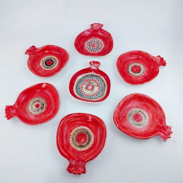 Red and Green Pomegranate Haft Seen Set