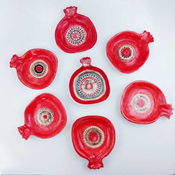 Red and Green Pomegranate Haft Seen Set