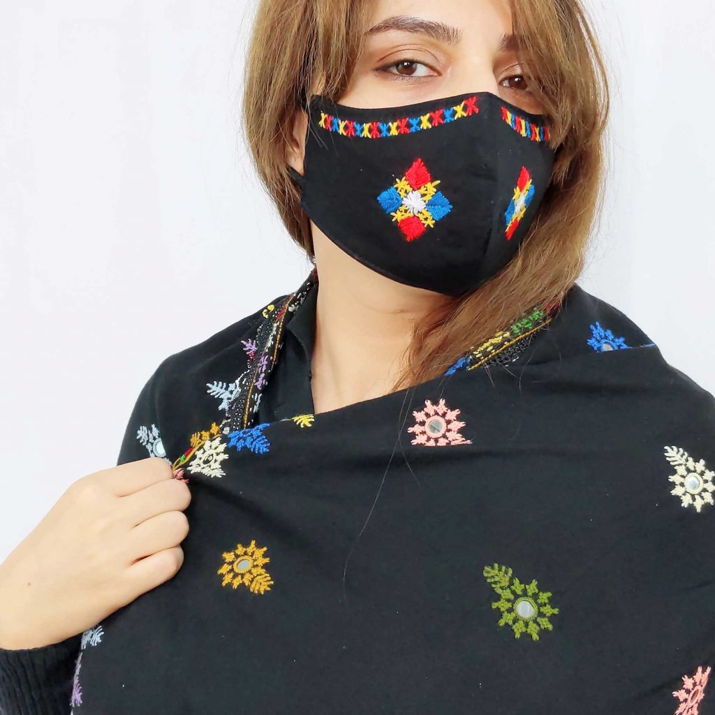 Red Baluchi Mask (Face-Mask)