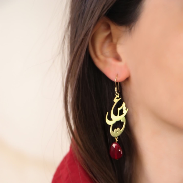 Red Tear Love Earrings