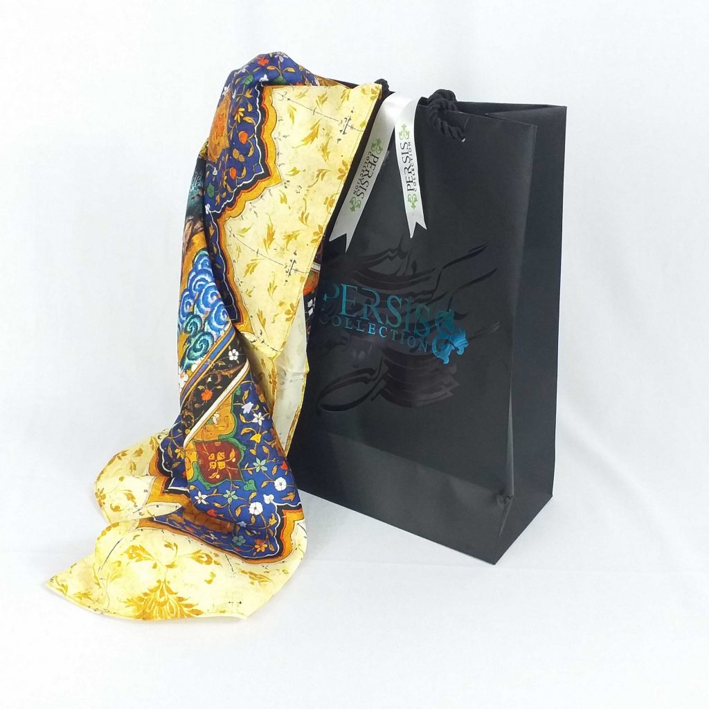 Scarf with Shahnameh Design inside the box
