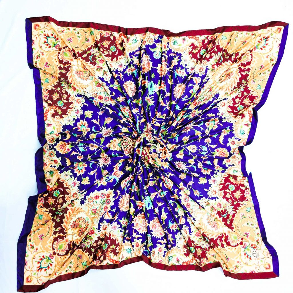 Silk Scarf with Tile Pattern