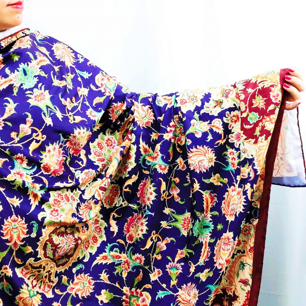 Silk Scarf with Tile Pattern