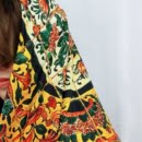 Scarf with flower and chicken design